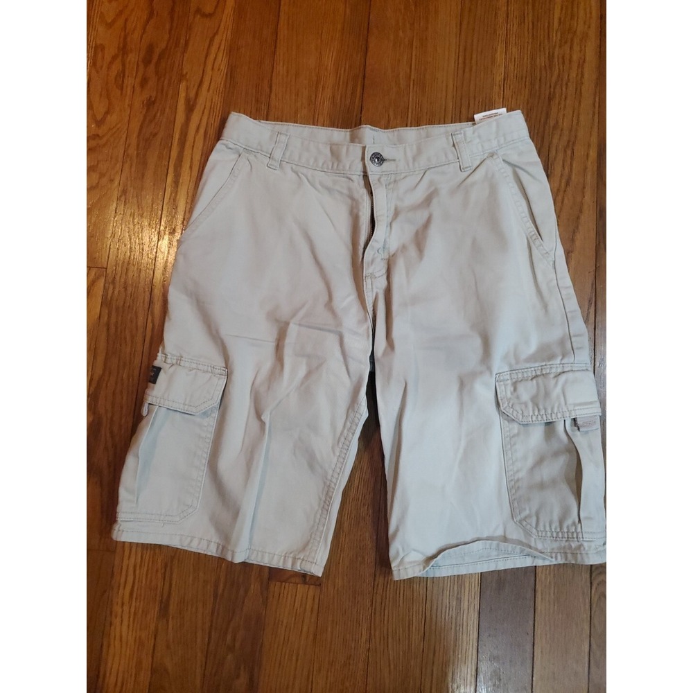 Wrangler Boys Khaki Beige Cargo Shorts Size 16 Regular Adjustable Waist 4CGBWDP